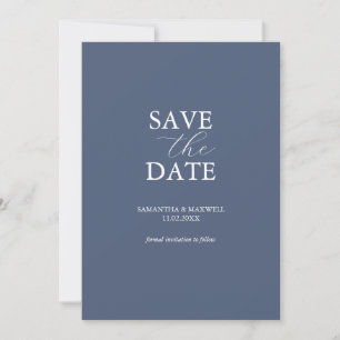 Moderne marineblauw minimumaantal sparen de datum save the date
