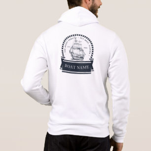 Moderne marineblauw Nautical Boat naam Hoodie