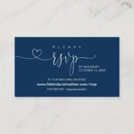 Moderne marineblauw, online RSVP op bruiloft Websi Informatiekaartje