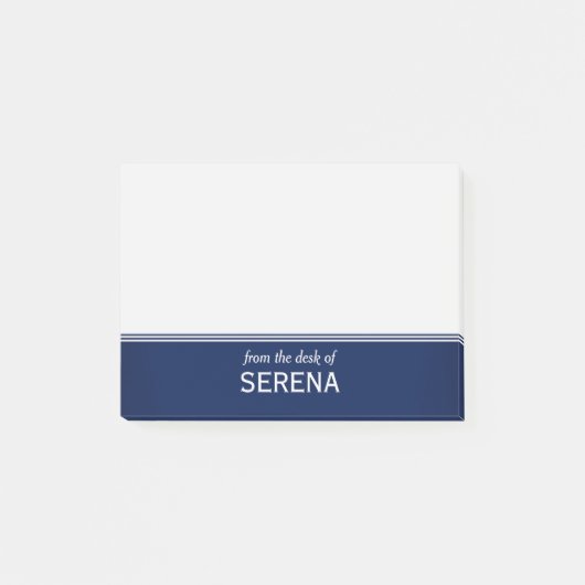 Moderne marineblauw, op maat gemaakt 4 x 3 inch post-it® notes (Voorkant)