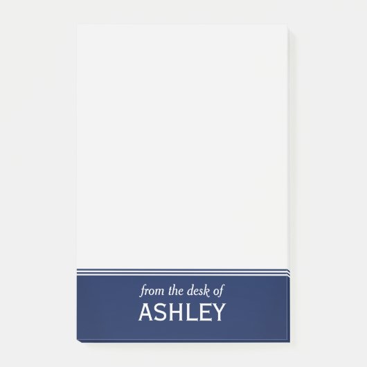 Moderne marineblauw, op maat gemaakt 4 x 6 inch post-it® notes (Voorkant)