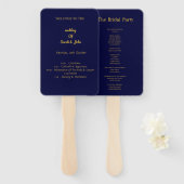 Moderne marineblauw programma Handbanden Handwaaier (Voorkant en achterkant)