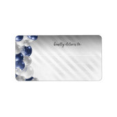 Moderne marineblauw Silver-ballon Glitter Birthday Etiket (Voorkant)