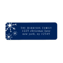 Moderne marineblauw Snowflakes Holiday Kerstmis
