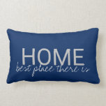 Moderne marineblauw thuis is de beste plek kussen<br><div class="desc">Moderne marineblauw gekleurde Familie "beste plek daar is" kussenU kunt de tekst eenvoudig wijzigen.</div>