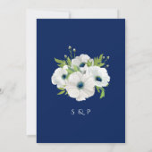 Moderne marineblauw Waterverf bruiloft Kaart (Achterkant)