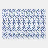 Moderne marineblauw Waterverf laat patroonpatroon  Inpakpapier Vel (Voorkant 2)
