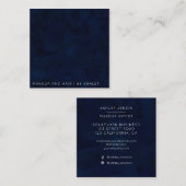 Moderne marineblauw waterverf professioneel vierkante visitekaartje (Voorkant / Achterkant)