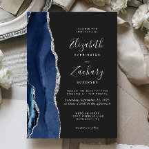 Moderne marineblauw, zilver, donker huwelijk