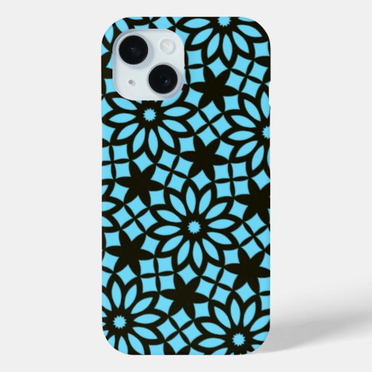 Moderne marineblauw zwart patroon Case-Mate iPhone case (Achterkant)