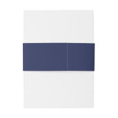 Moderne marineblauwe bruiloft met script uitnodigingen wikkel (Achterkant Voorbeeld)