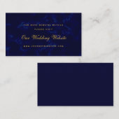 Moderne marineblauwe bruiloft website informatiekaartje (Voorkant / Achterkant)