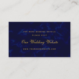 Moderne marineblauwe bruiloft website informatiekaartje