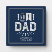 Moderne  marineblauwe crème Beste Vaderdag Fotoplaat (Voorkant)