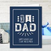 Moderne  marineblauwe crème Beste Vaderdag Kaart