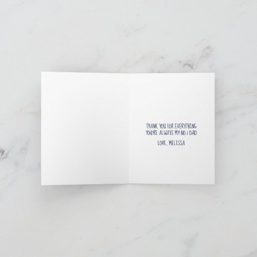 Moderne  marineblauwe crème Beste Vaderdag Kaart (Binnen)