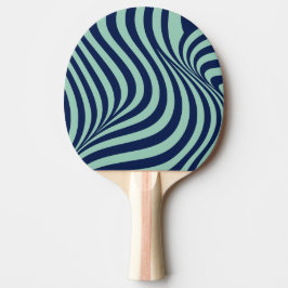 Moderne marineblauwe en mintgroene psychedelica tafeltennisbatje