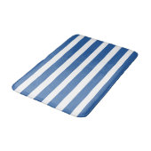 Moderne marineblauwe en witte horizontale strepen badmat (Gekanteld)