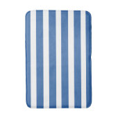Moderne marineblauwe en witte horizontale strepen badmat (Voorkant Verticaal)