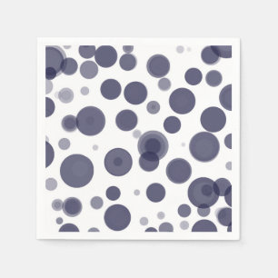 Moderne marineblauwe en witte polka stip bubbels f servet