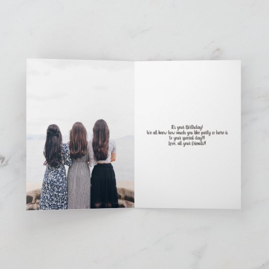 Moderne marineblauwe foto's collage grid 21 verjaa kaart (Binnen)