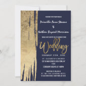 Moderne marineblauwe goudpenseeldrukte kaart (Voorkant)