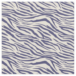Moderne marineblauwe ivoor zebra patroon stof