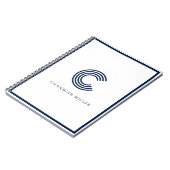 Moderne marineblauwe rand aangepaste briefpapier notitieboek (Linkerzijde)