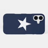 Moderne marineblauwe stermerk iPhone 16 hoesje (Achterkant horizontaal)