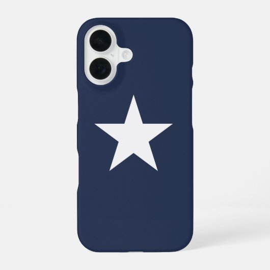 Moderne marineblauwe stermerk iPhone 16 hoesje (Achterkant)
