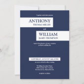 Moderne marineblauwe strepen kaart (Voorkant)