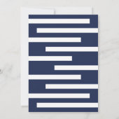 Moderne marineblauwe strepen kaart (Achterkant)