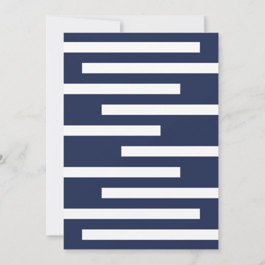 Moderne marineblauwe strepen kaart (Achterkant)