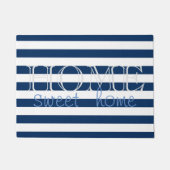 Moderne marineblauwe strepen, startpagina deurmat (Voorkant)