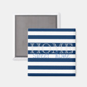 Moderne marineblauwe strepen, startpagina magneet (Voorkant / Achterkant)