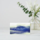 Moderne marineblauwe Waterverf Abstracte achtergro Visitekaartje (Staand voorkant)