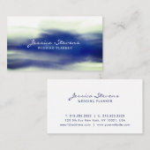 Moderne marineblauwe Waterverf Abstracte achtergro Visitekaartje (Voorkant / Achterkant)