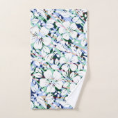 Moderne marineblauwmint groen afdrukken bad handdoek (Handdoek)