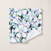 Moderne marineblauwmint groen afdrukken bad handdoek (Wasdoekje)