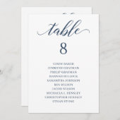 Moderne marineblauwschaal voor het tabelnummer kaart (Voorkant / Achterkant)