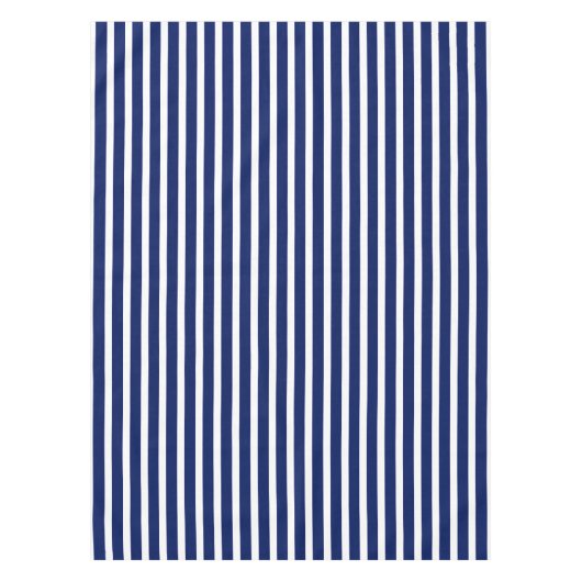 Moderne marineblauwtong en wit-nautische strepen tafelkleed (Voorkant)
