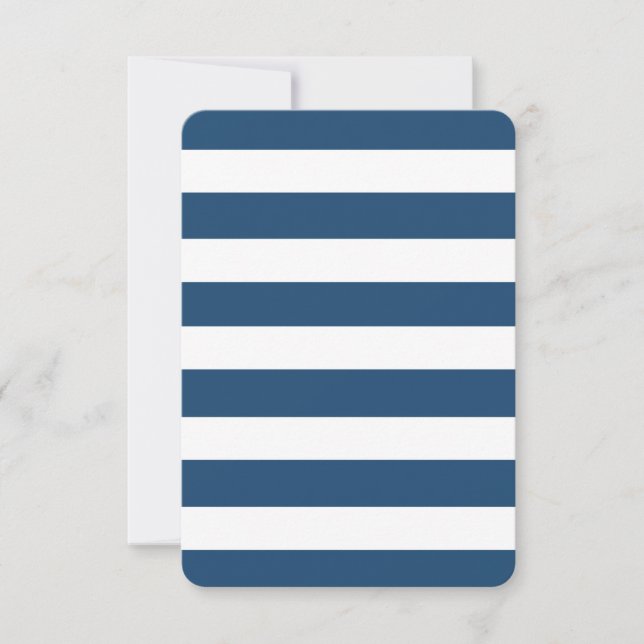 Moderne marineblauwwitte strippatroon (Voorkant)