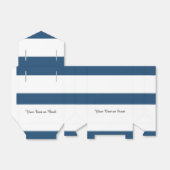 Moderne marineblauwwitte strippatroon bedankdoosjes (Uitgevouwen)