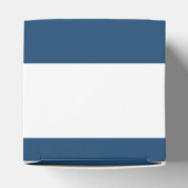 Moderne marineblauwwitte strippatroon bedankdoosjes (Bovenkant)