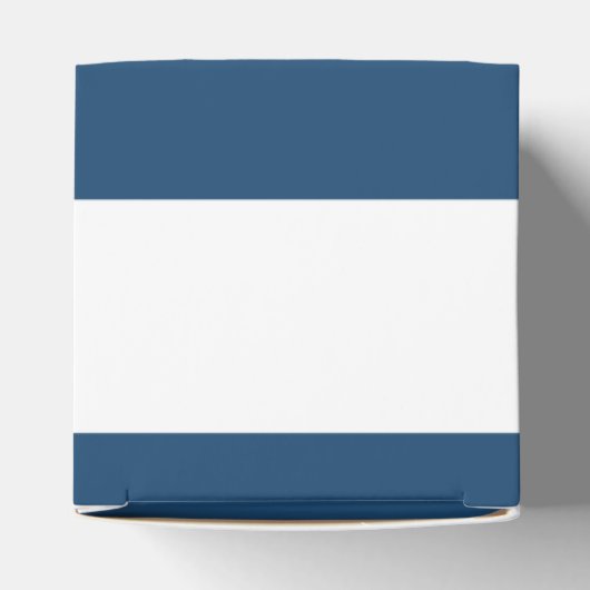 Moderne marineblauwwitte strippatroon bedankdoosjes (Bovenkant)