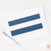 Moderne marineblauwwitte strippatroon rechthoekige sticker (Envelop)