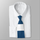 Moderne marineblauwwitte strippatroon stropdas (Gebonden)