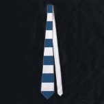 Moderne marineblauwwitte strippatroon stropdas<br><div class="desc">Moderne marineblauwwitte strepen. Ontwerp door GraphicsByMimi © Trendy, nautical, mod, preppy, bold, striped patroon met brede horizontale strepen die u kunt verlaten zoals is of als sjabloon achtergrond kunt gebruiken om uw eigen uniek één-van-een-soort stripe patroonontwerp te creëer door het uitgeven menu te selecteren en uw eigen tekst, uw eigen...</div>