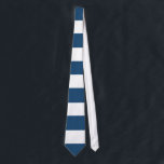 Moderne marineblauwwitte strippatroon stropdas<br><div class="desc">Moderne marineblauwwitte strepen. Ontwerp door GraphicsByMimi © Trendy, nautical, mod, preppy, bold, striped patroon met brede horizontale strepen die u kunt verlaten zoals is of als sjabloon achtergrond kunt gebruiken om uw eigen uniek één-van-een-soort stripe patroonontwerp te creëer door het uitgeven menu te selecteren en uw eigen tekst, uw eigen...</div>