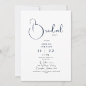 Moderne marinebridal Shower-uitnodiging Kaart (Voorkant)